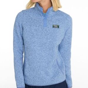 L.L.Bean Sweater Fleece Pullover Green Teal Size L